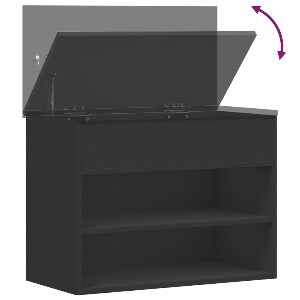Schoenenbank 60x30x45 cm bewerkt hout zwart
