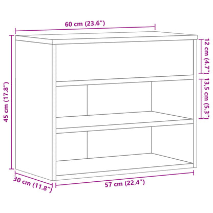 Schoenenbank 60x30x45 cm bewerkt hout zwart