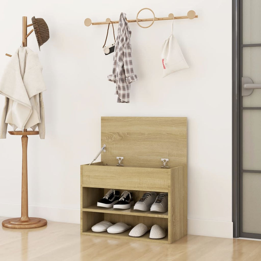 Schoenenbank 60X30X45 Cm Spaanplaat Kleurig Sonoma eiken