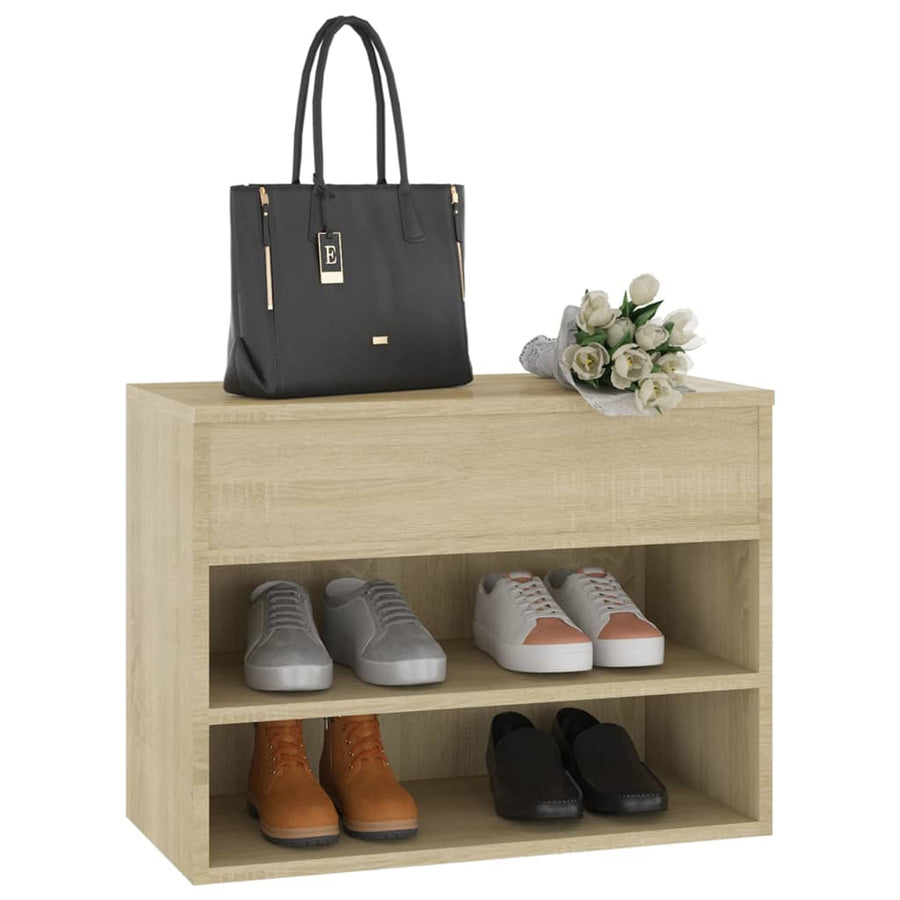 Schoenenbank 60X30X45 Cm Spaanplaat Kleurig Sonoma eiken