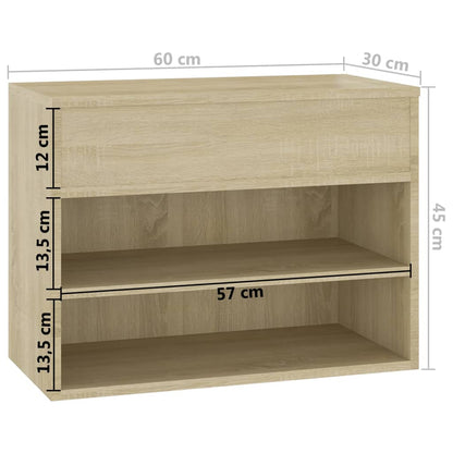 Schoenenbank 60X30X45 Cm Spaanplaat Kleurig Sonoma eiken