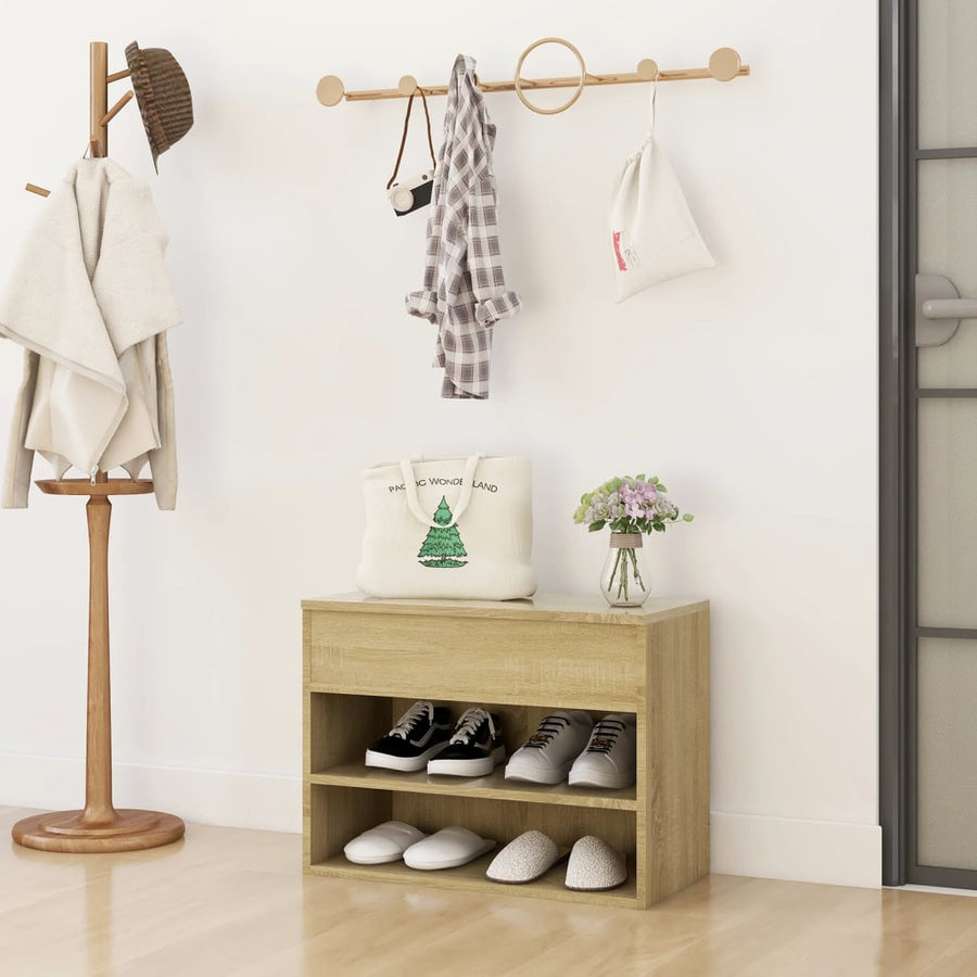 Schoenenbank 60X30X45 Cm Spaanplaat Kleurig Sonoma eiken