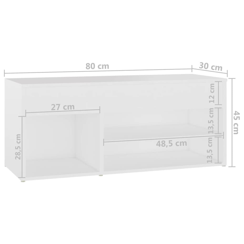Schoenenbank 80X30X45 Cm Spaanplaat Wit