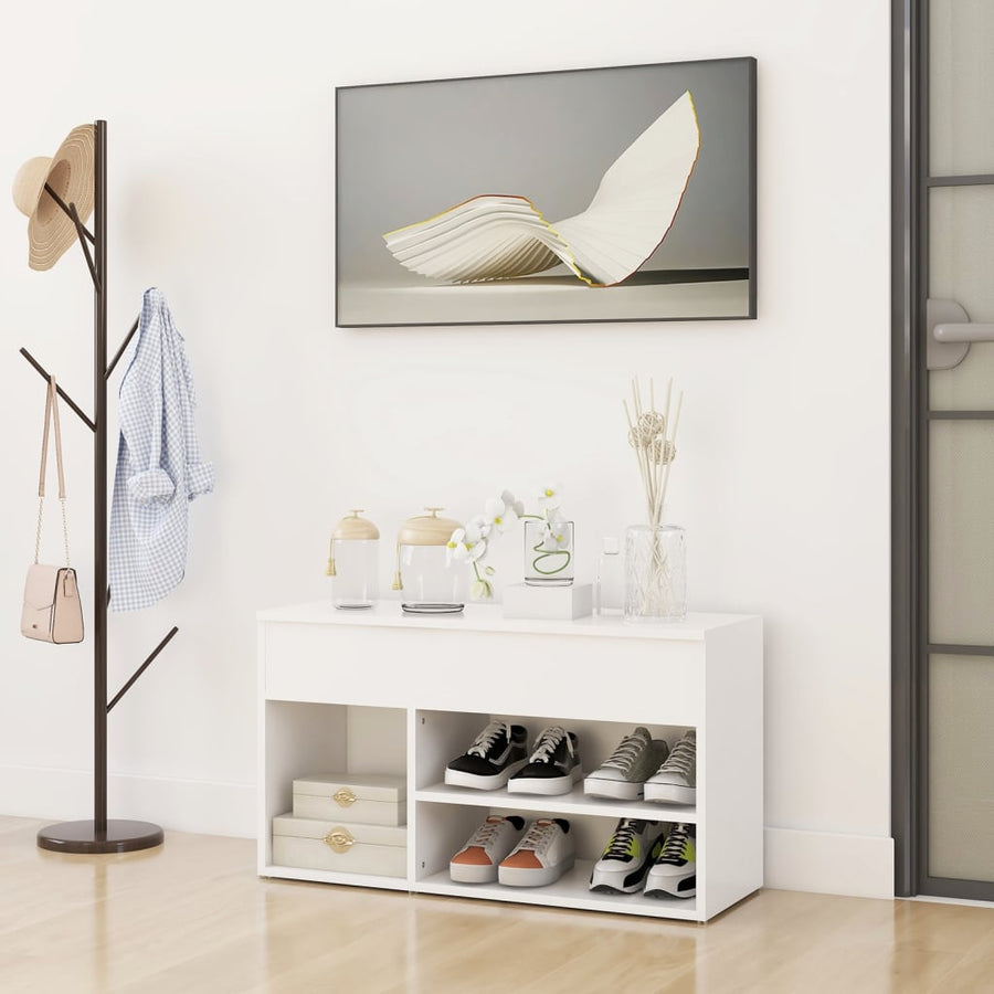 Schoenenbank 80X30X45 Cm Spaanplaat Wit