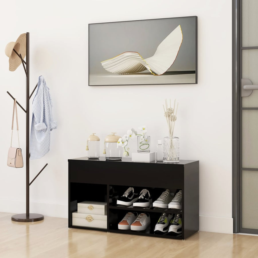 Schoenenbank 80X30X45 Cm Spaanplaat Zwart