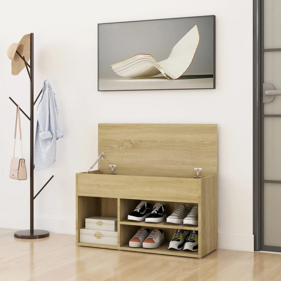 Schoenenbank 80X30X45 Cm Spaanplaat Kleurig Sonoma eiken