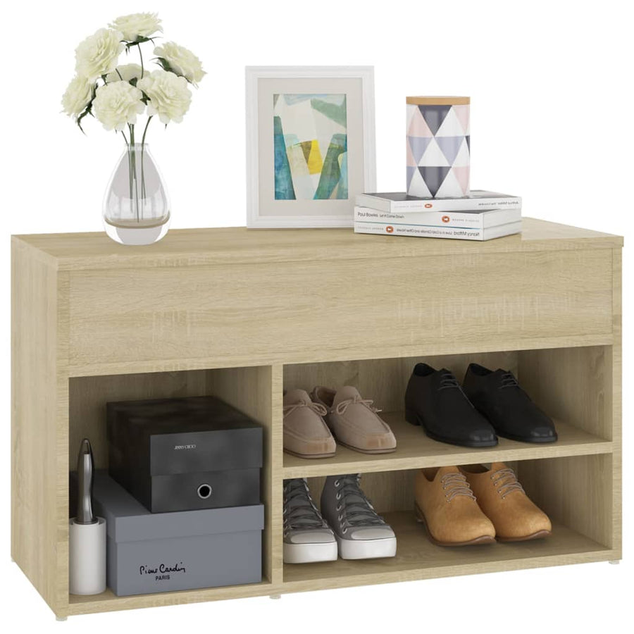 Schoenenbank 80X30X45 Cm Spaanplaat Kleurig Sonoma eiken