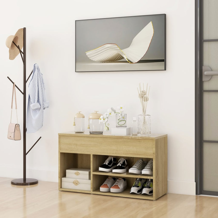 Schoenenbank 80X30X45 Cm Spaanplaat Kleurig Sonoma eiken
