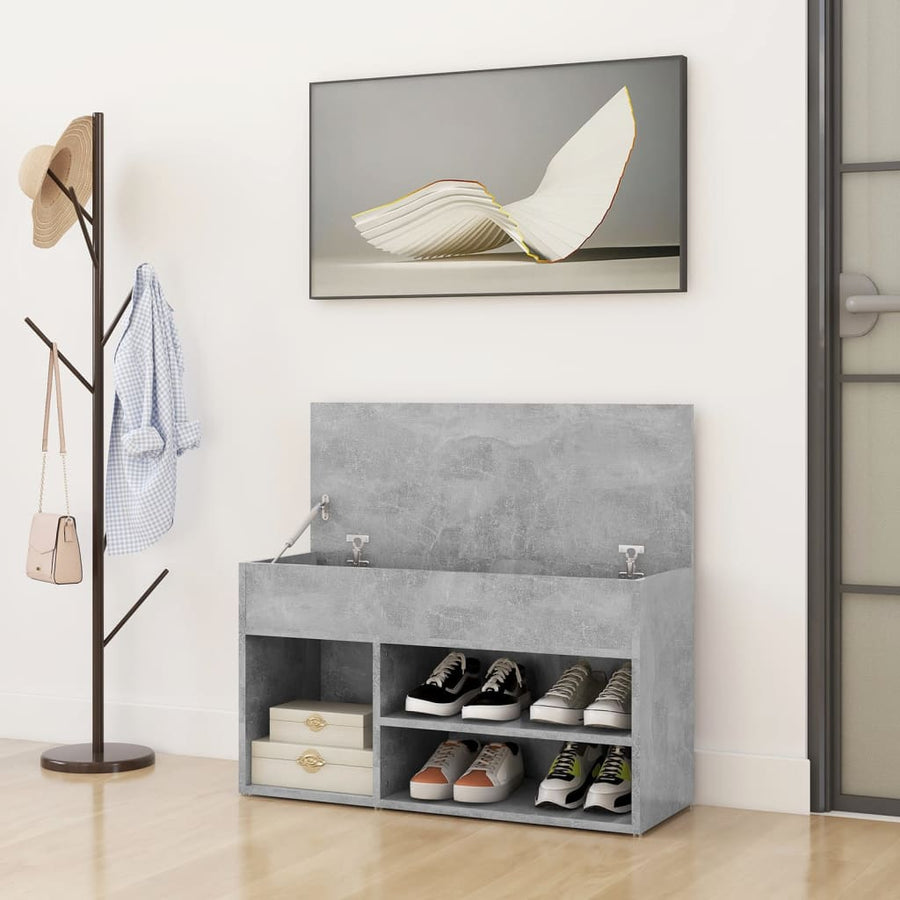 Schoenenbank 80X30X45 Cm Spaanplaat Betongrijs