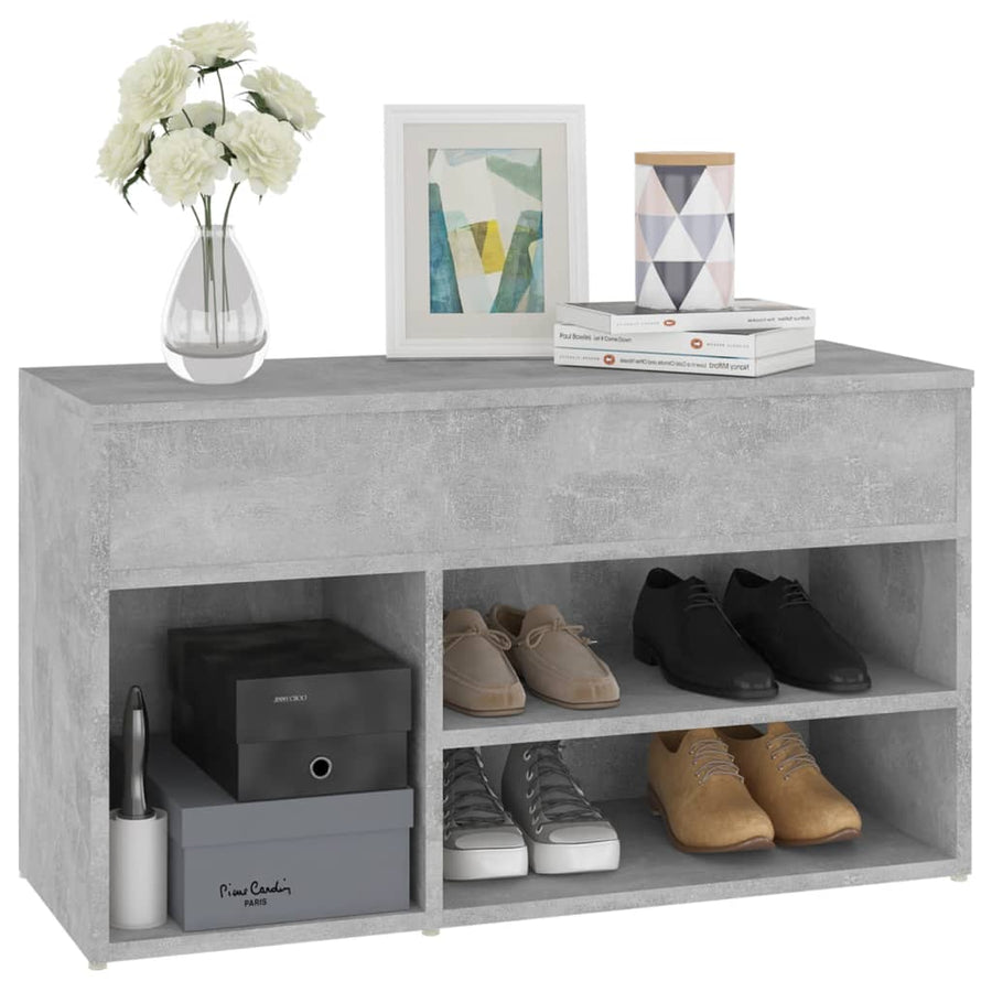 Schoenenbank 80X30X45 Cm Spaanplaat Betongrijs