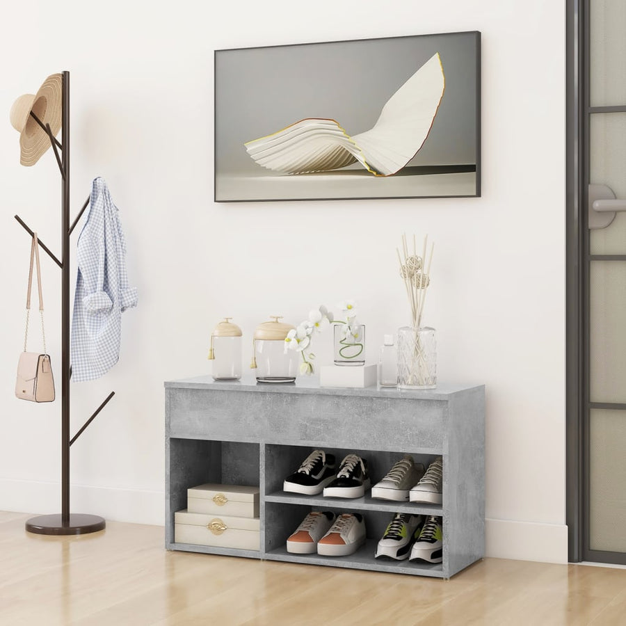 Schoenenbank 80X30X45 Cm Spaanplaat Betongrijs
