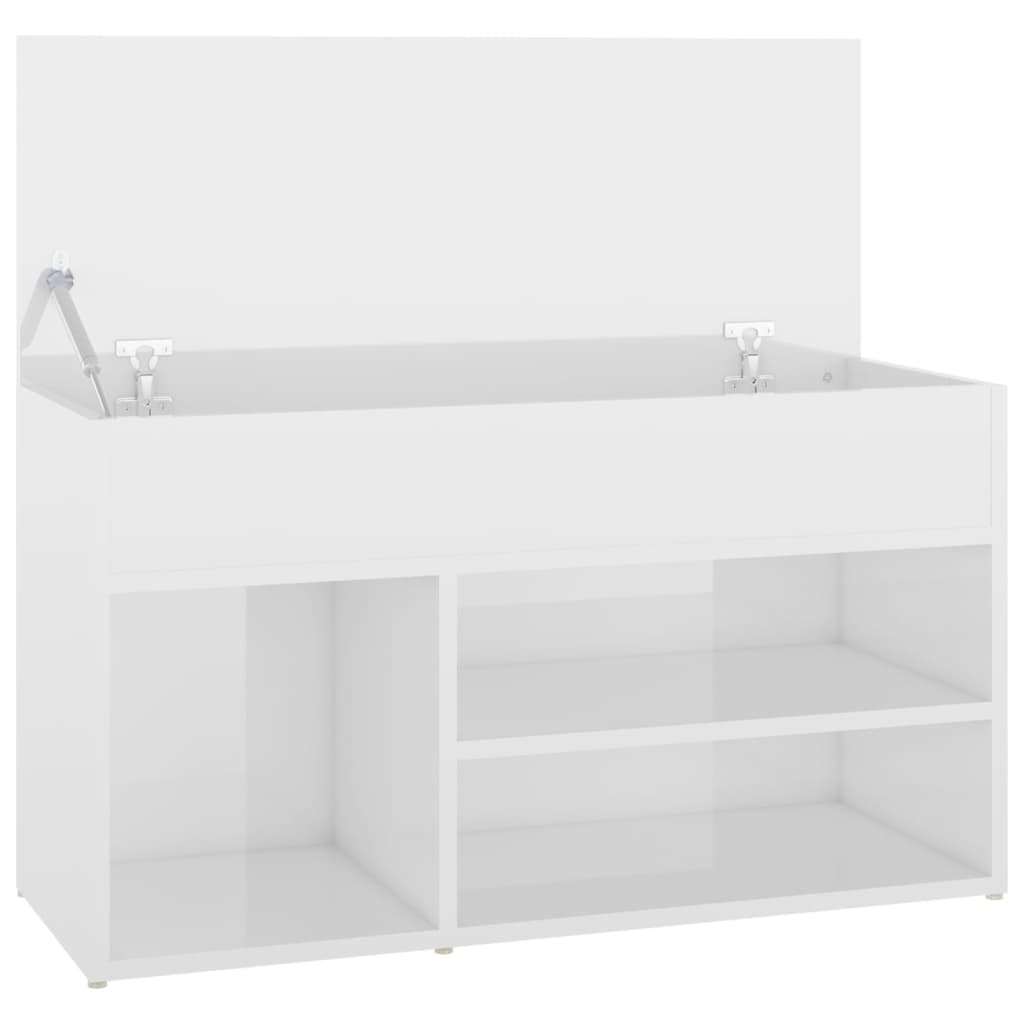 Schoenenbank 80X30X45 Cm Spaanplaat Hoogglans wit
