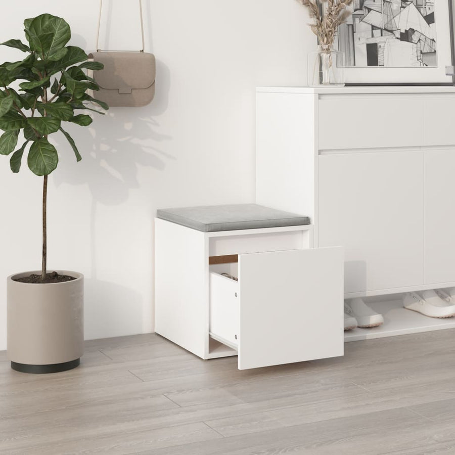 Opbergbox Met Lade 40,5X40X40 Cm Bewerkt Hout Wit