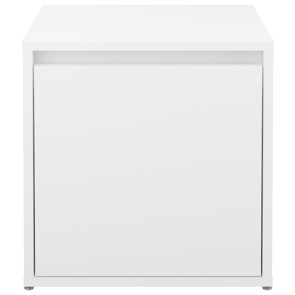 Opbergbox Met Lade 40,5X40X40 Cm Bewerkt Hout Wit