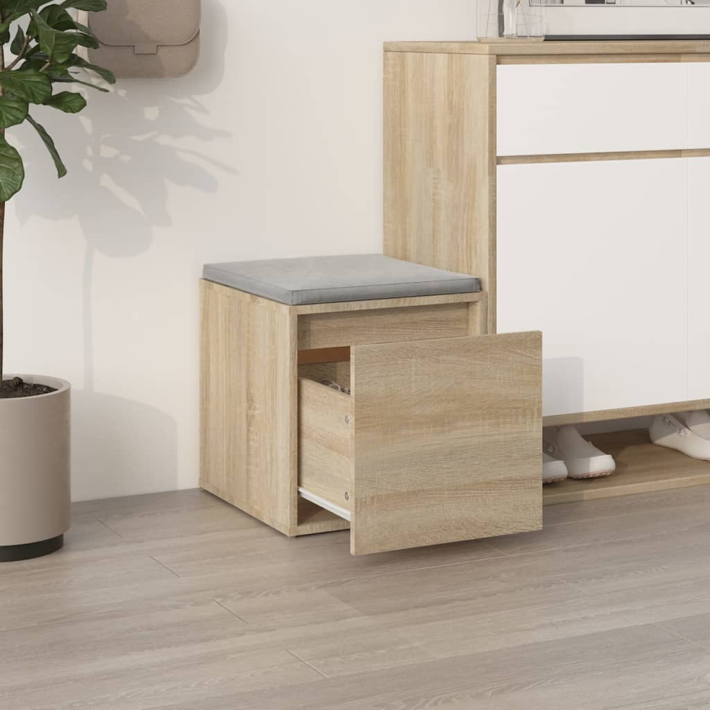 Opbergbox Met Lade 40,5X40X40 Cm Bewerkt Hout Kleur Sonoma eiken