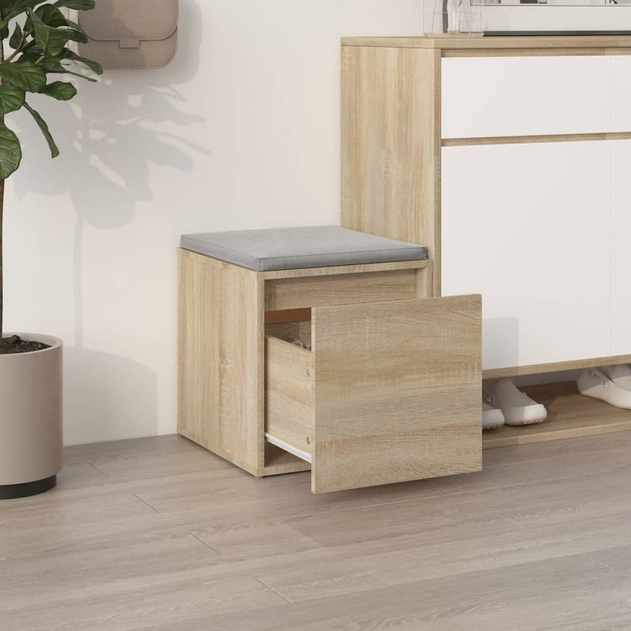 Opbergbox Met Lade 40,5X40X40 Cm Bewerkt Hout Kleur Sonoma eiken