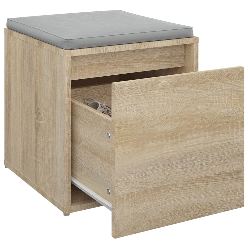 Opbergbox Met Lade 40,5X40X40 Cm Bewerkt Hout Kleur Sonoma eiken