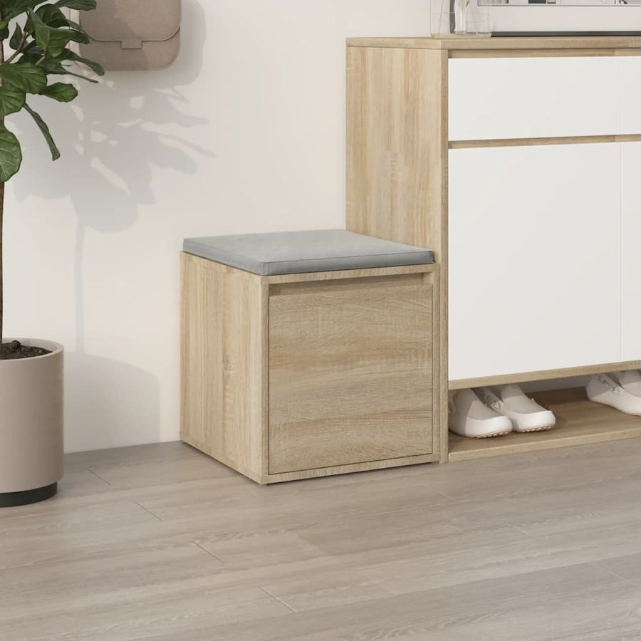 Opbergbox Met Lade 40,5X40X40 Cm Bewerkt Hout Kleur Sonoma eiken