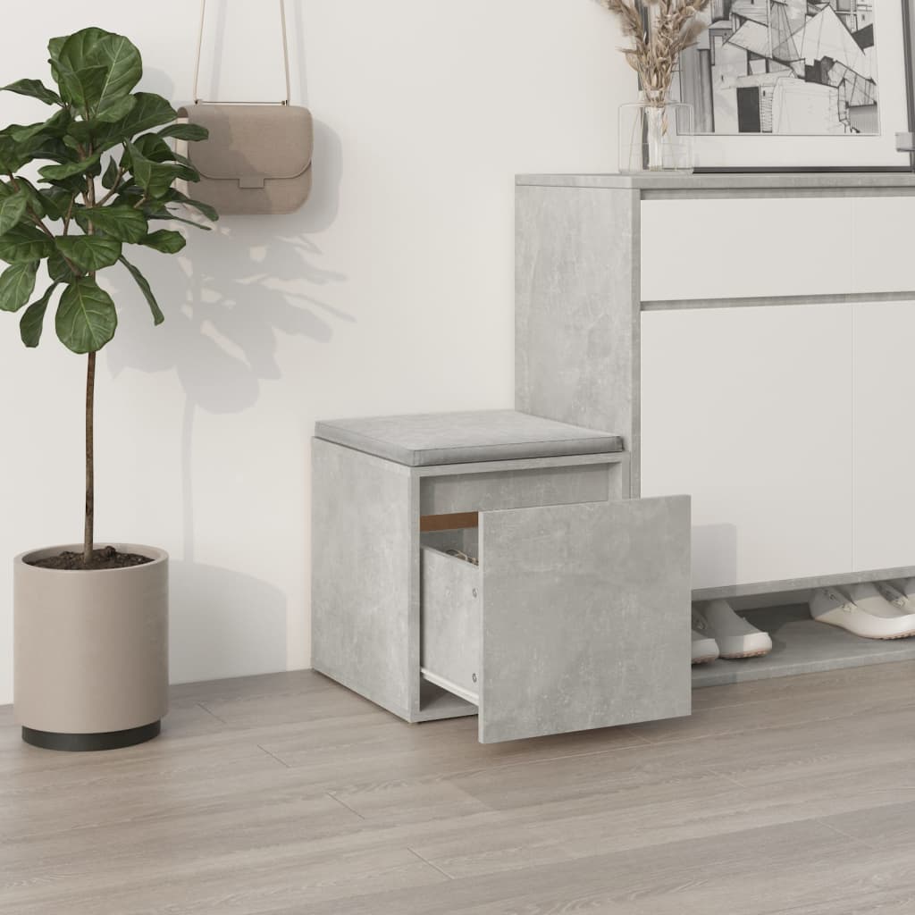 Opbergbox Met Lade 40,5X40X40 Cm Bewerkt Hout Betongrijs