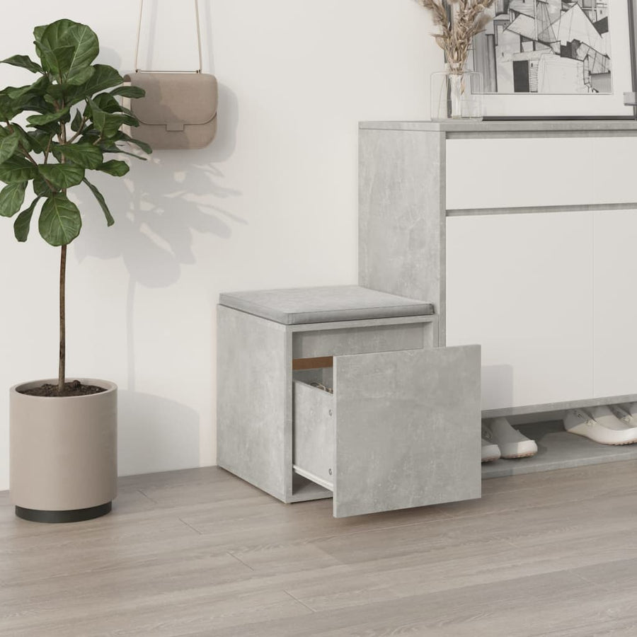 Opbergbox Met Lade 40,5X40X40 Cm Bewerkt Hout Betongrijs