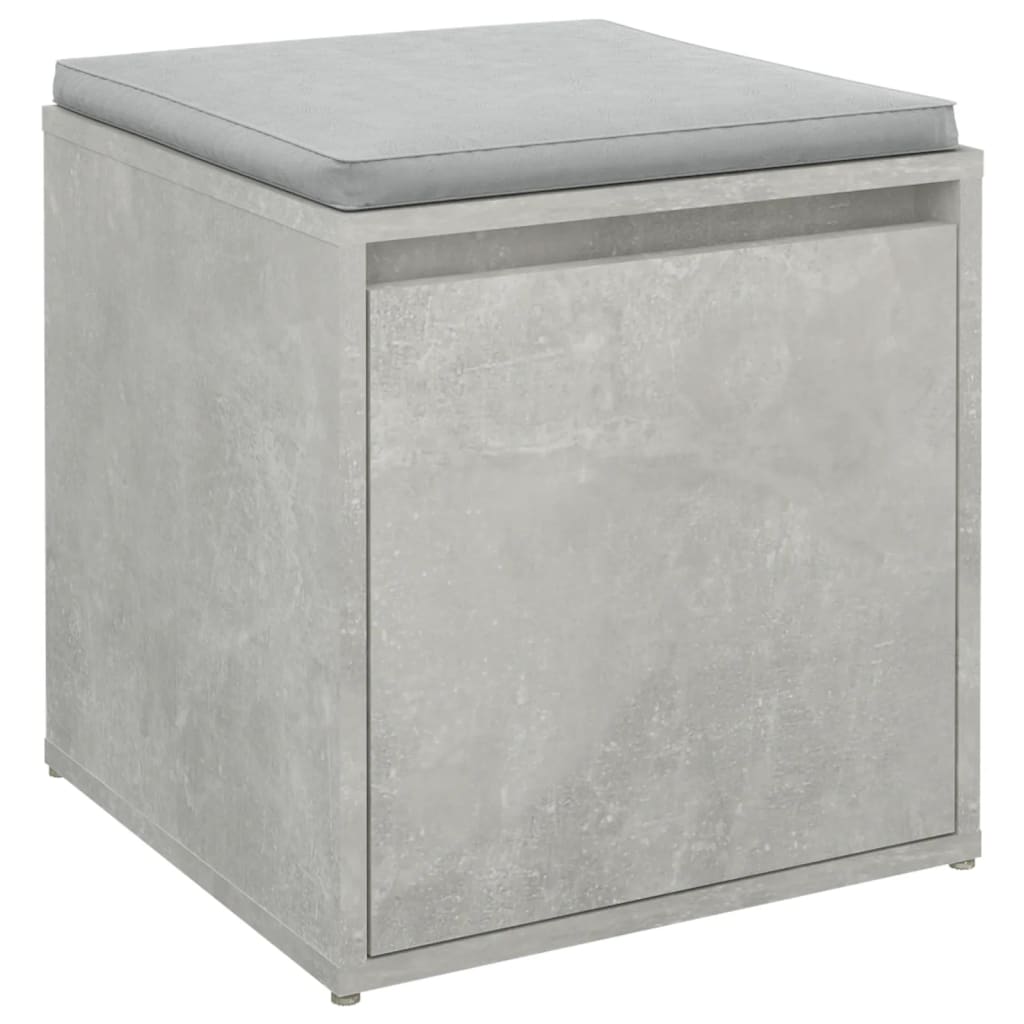 Opbergbox Met Lade 40,5X40X40 Cm Bewerkt Hout Betongrijs