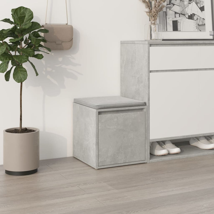Opbergbox Met Lade 40,5X40X40 Cm Bewerkt Hout Betongrijs