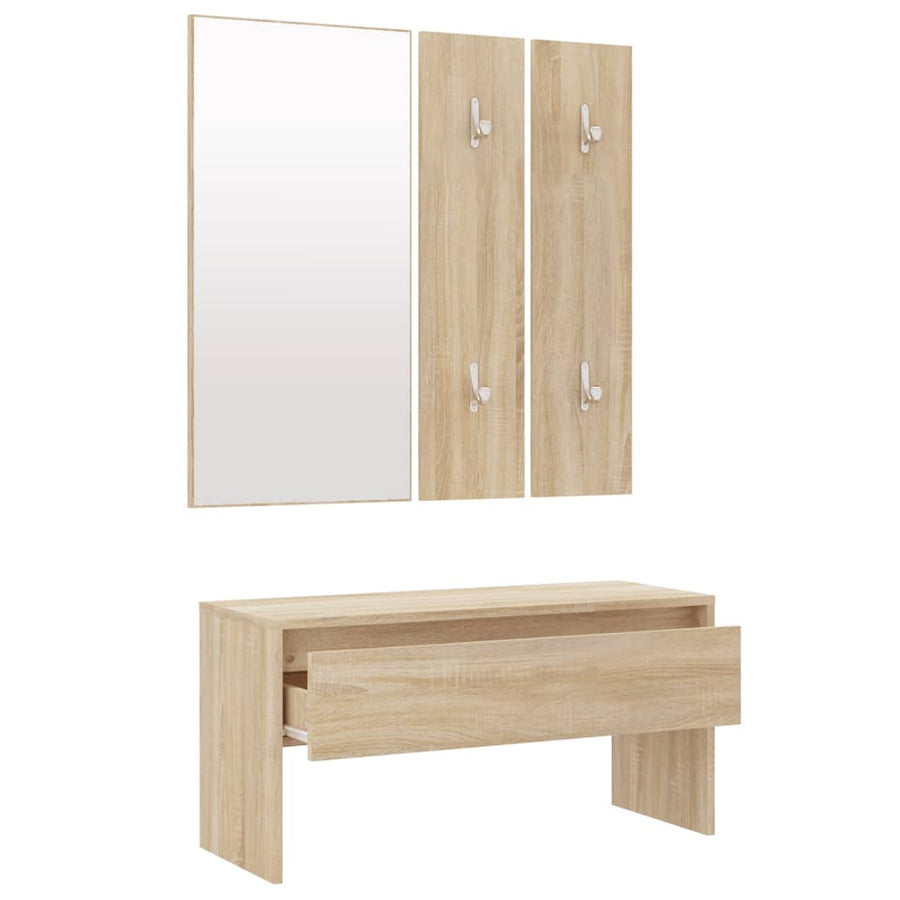 Halmeubelset Bewerkt Hout Sonoma Eiken