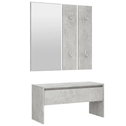 Halmeubelset Bewerkt Hout Betongrijs