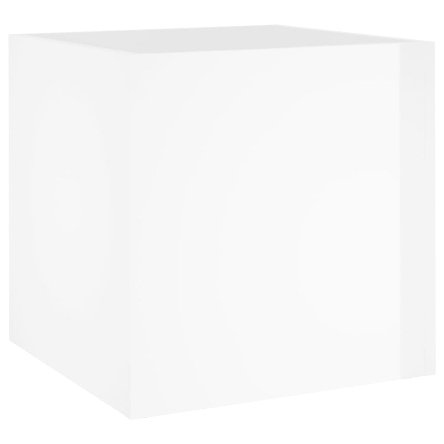 Plantenbak 40X40X40 Cm Bewerkt Hout Hoogglans Wit