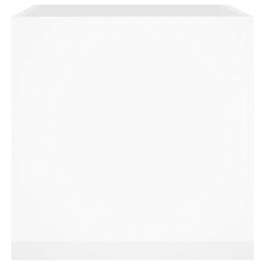 Plantenbak 40X40X40 Cm Bewerkt Hout Hoogglans Wit