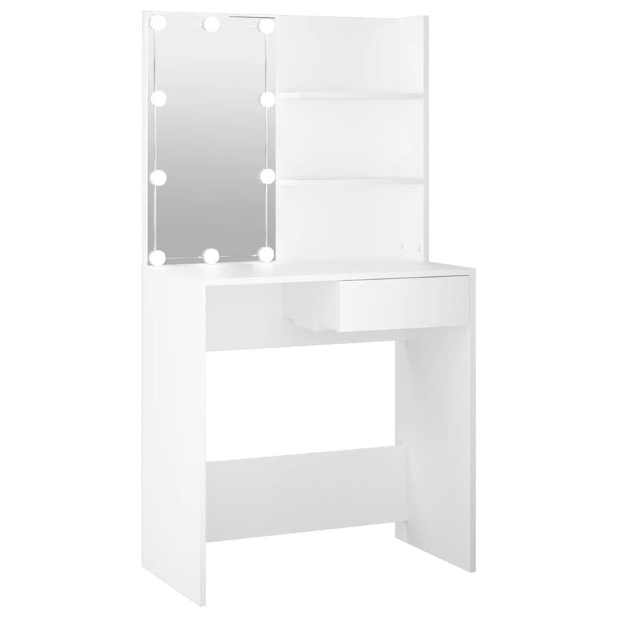 Kaptafel met LED-verlichting 74,5x40x141 cm wit Wit