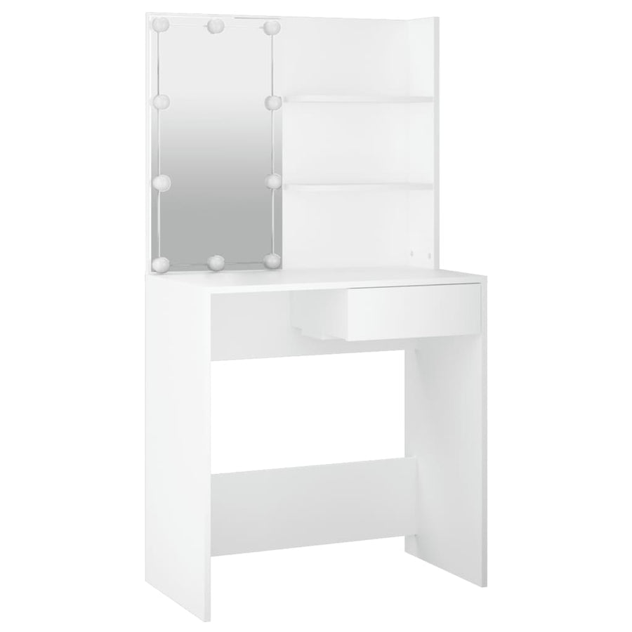 Kaptafel met LED-verlichting 74,5x40x141 cm wit Wit