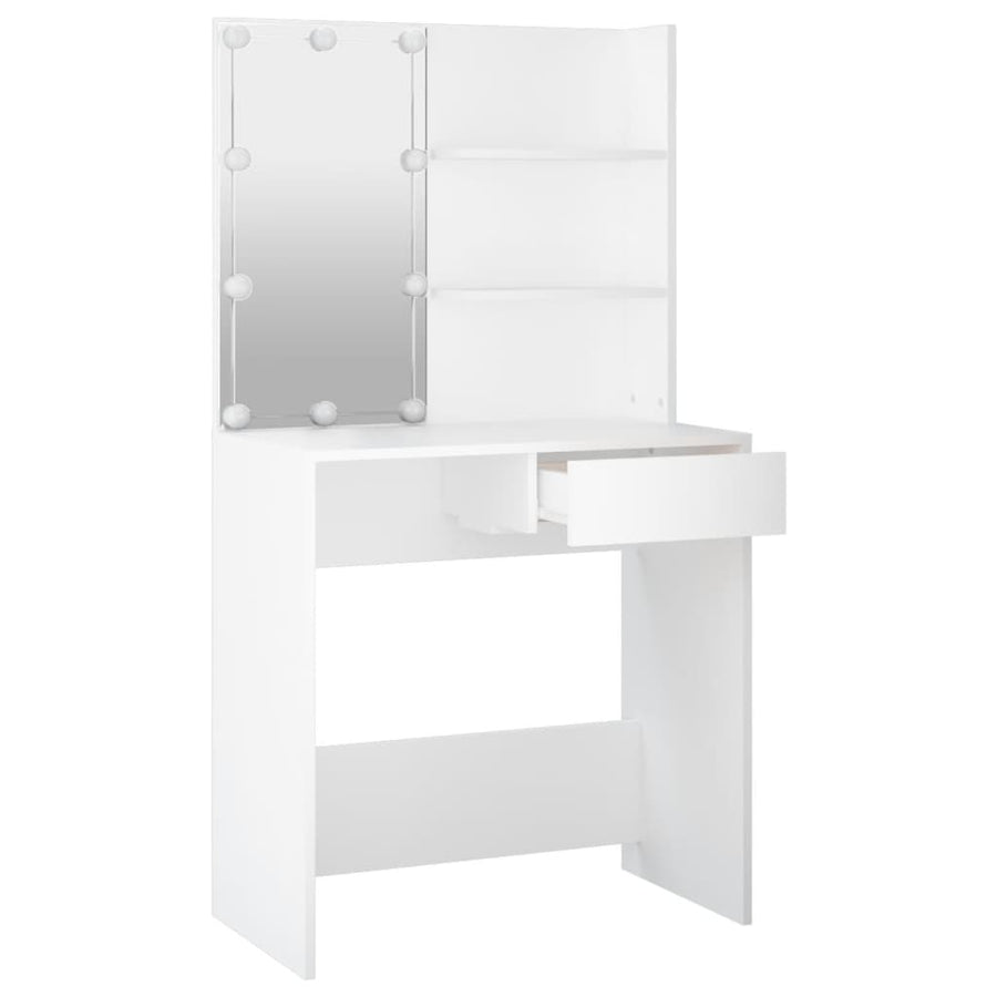 Kaptafel met LED-verlichting 74,5x40x141 cm wit Wit