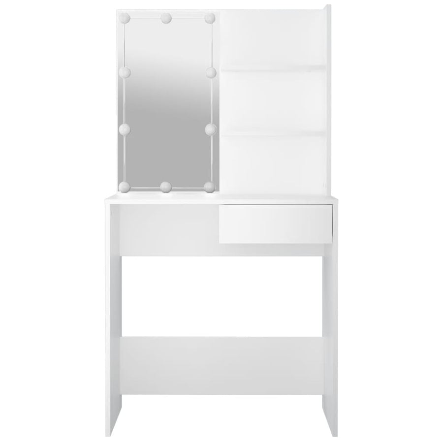 Kaptafel met LED-verlichting 74,5x40x141 cm wit Wit