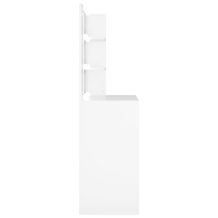 Kaptafel met LED-verlichting 74,5x40x141 cm wit Wit