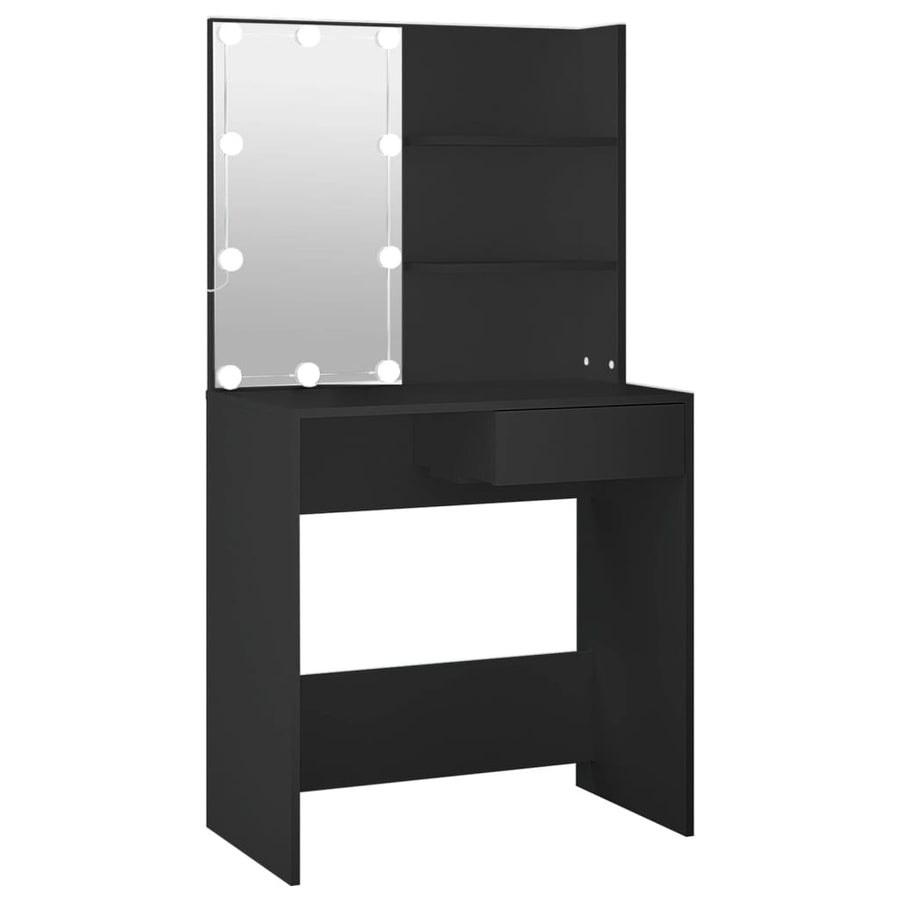 Kaptafel Met Led-Verlichting 74,5X40X141 Cm Zwart