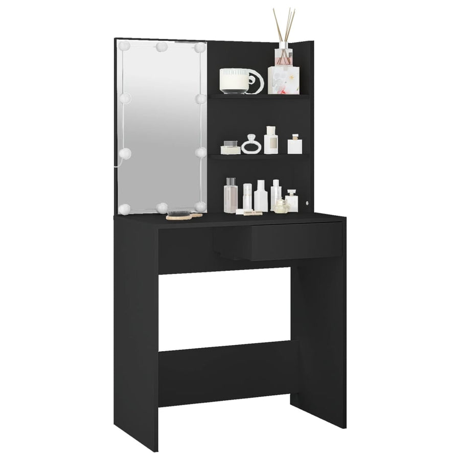 Kaptafel Met Led-Verlichting 74,5X40X141 Cm Zwart