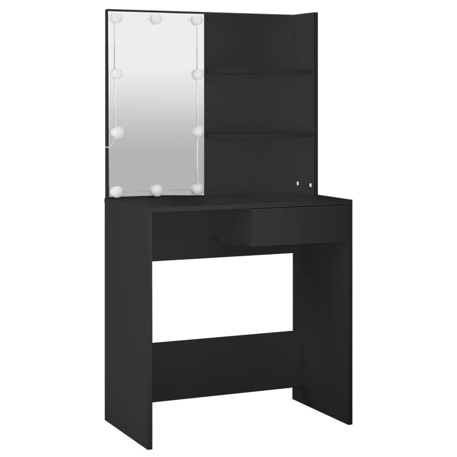 Kaptafel Met Led-Verlichting 74,5X40X141 Cm Zwart