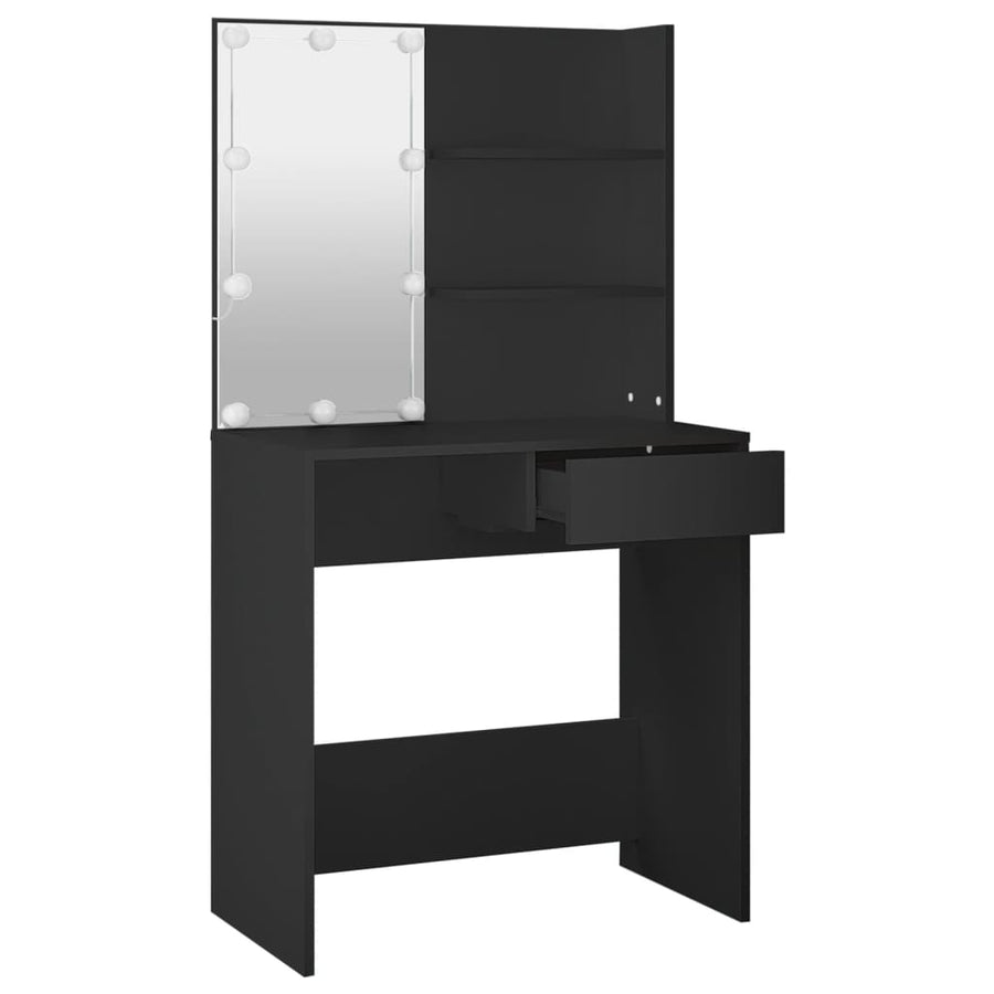 Kaptafel Met Led-Verlichting 74,5X40X141 Cm Zwart