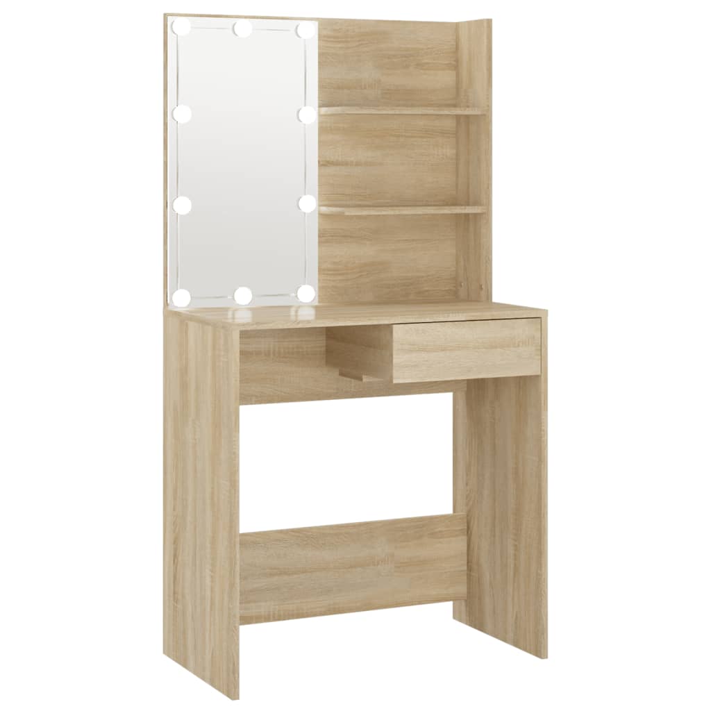 Kaptafel Met Led 74,5X40X4 Cm Bewerkt Hout Kleur Sonoma eiken
