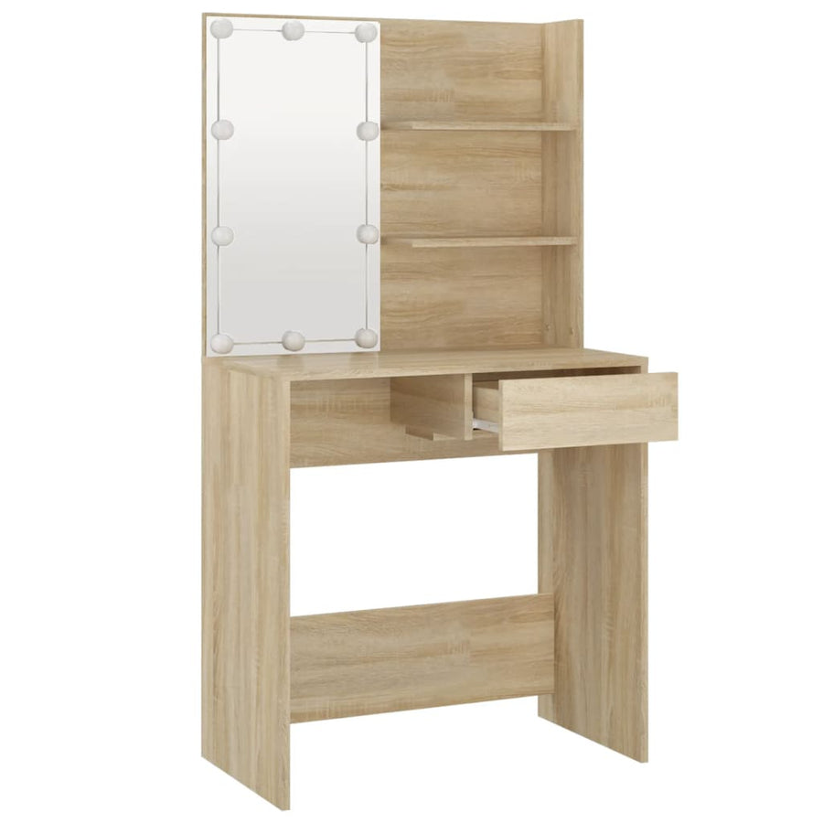 Kaptafel Met Led 74,5X40X4 Cm Bewerkt Hout Kleur Sonoma eiken