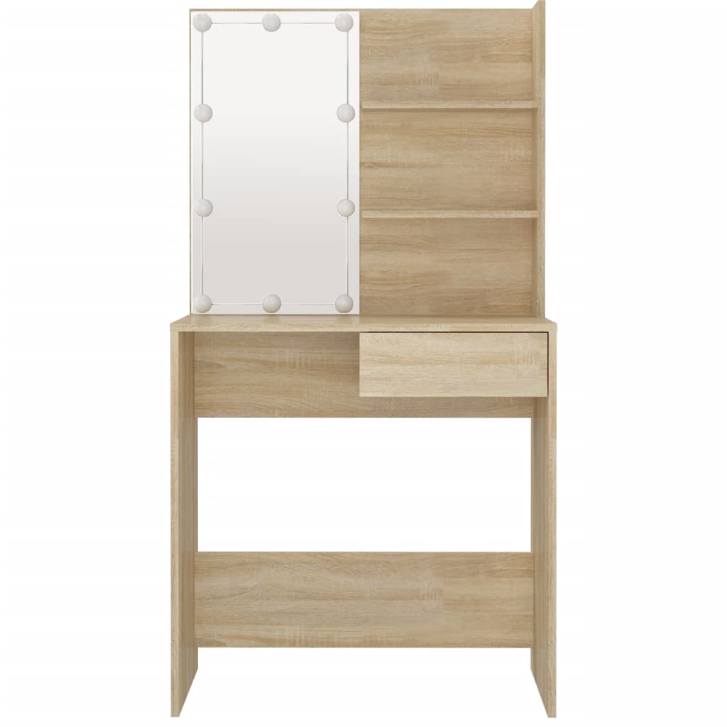 Kaptafel Met Led 74,5X40X4 Cm Bewerkt Hout Kleur Sonoma eiken