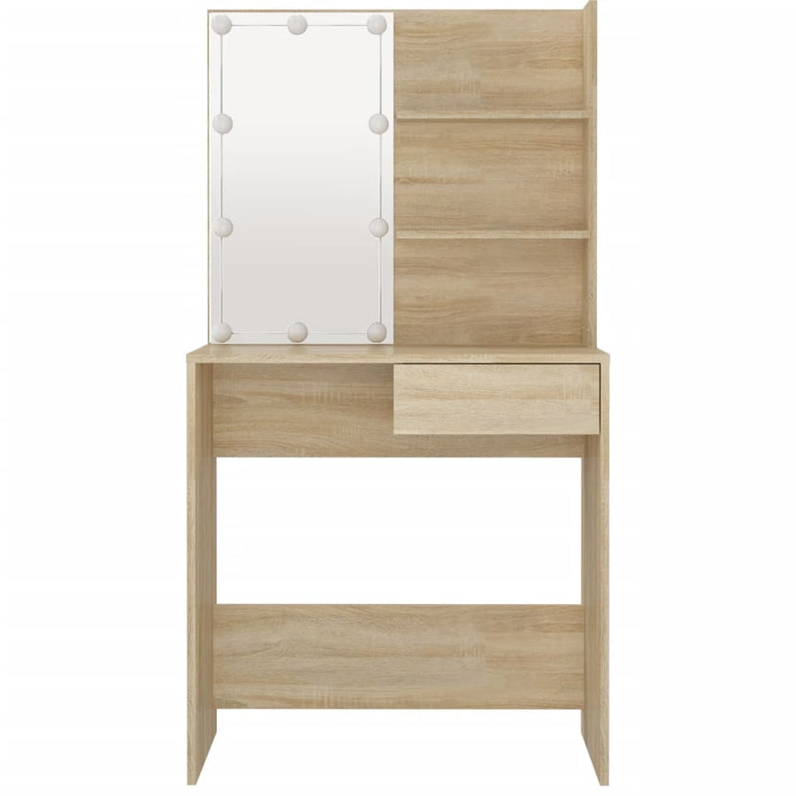 Kaptafel Met Led 74,5X40X4 Cm Bewerkt Hout Kleur Sonoma eiken