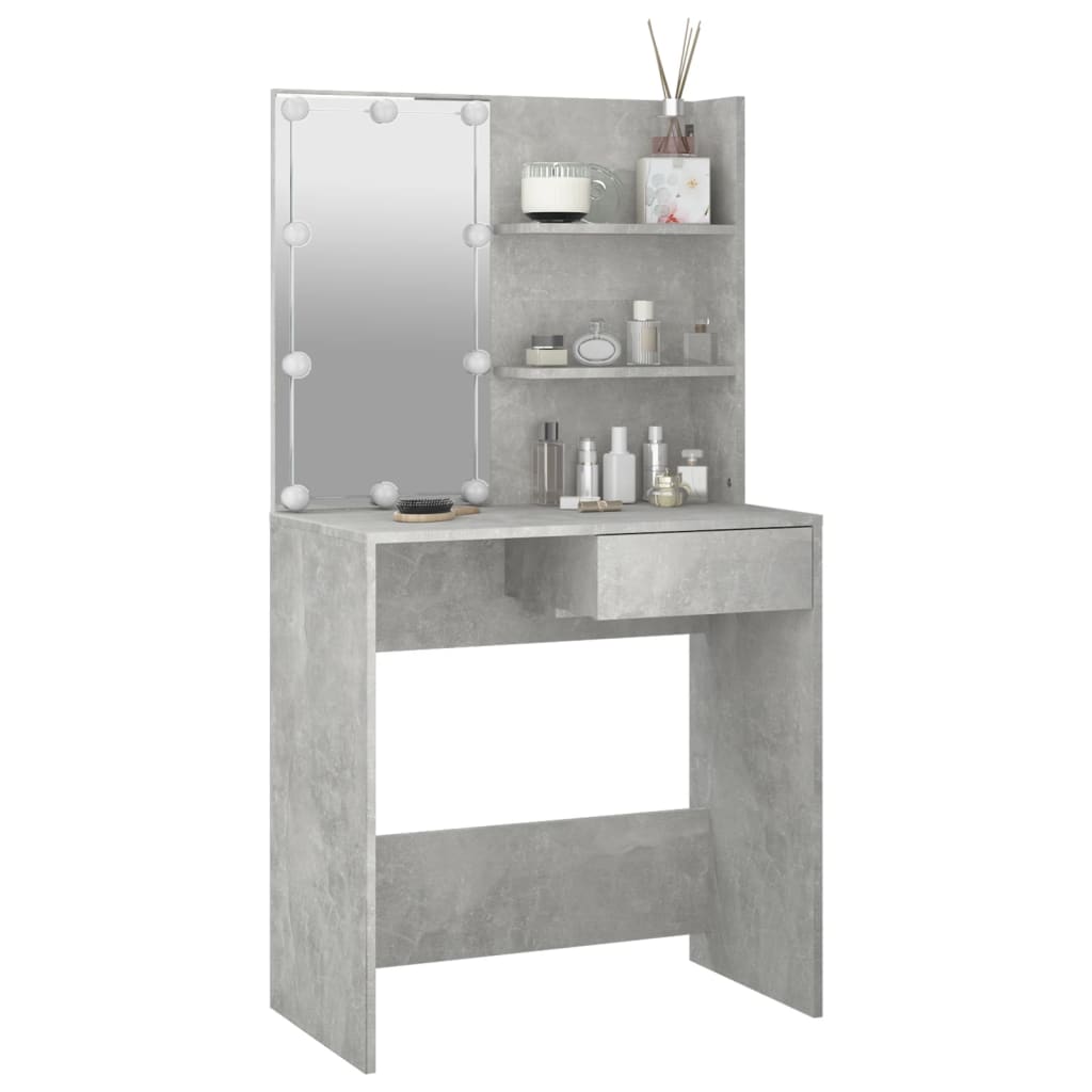 Kaptafel Met Led-Verlichting 74,5X40X4 Cm Betongrijs