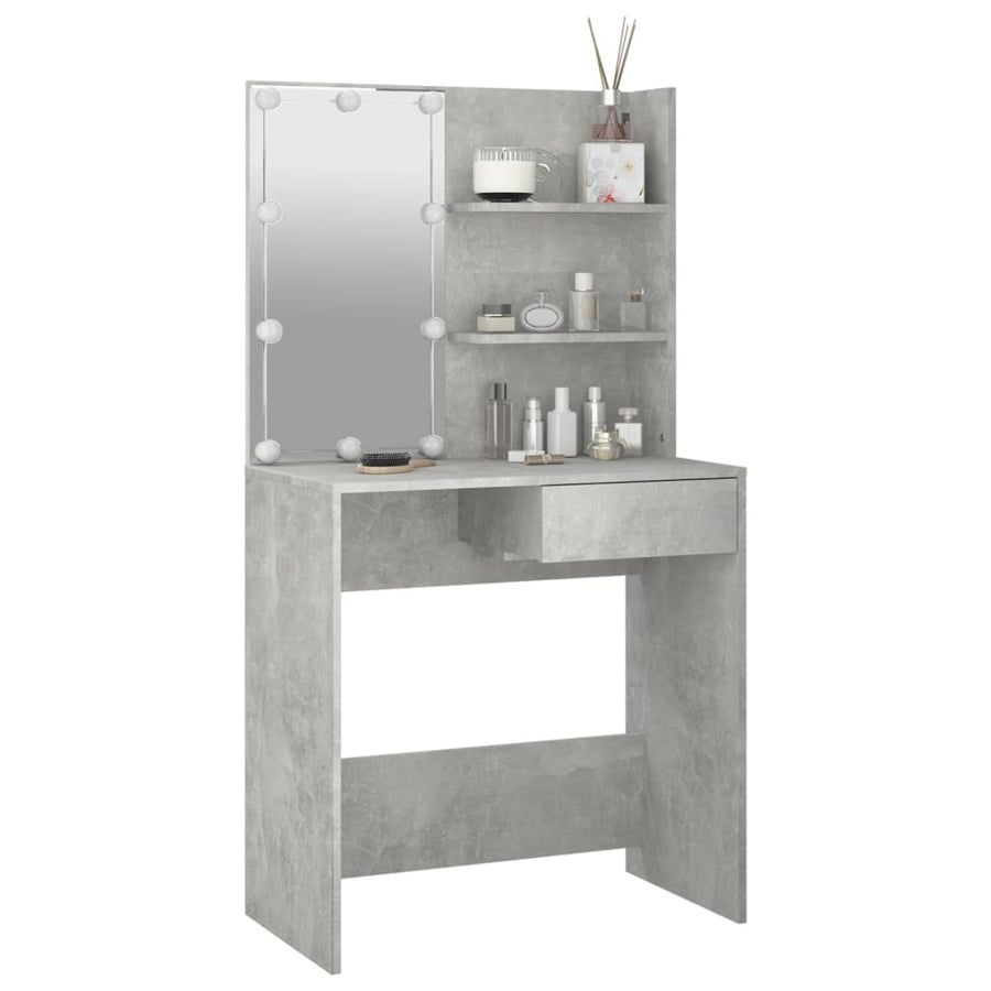 Kaptafel Met Led-Verlichting 74,5X40X4 Cm Betongrijs