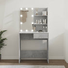 Kaptafel 74,5x40x141 cm betongrijs met led-verlichting