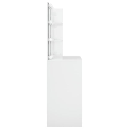 Kaptafel Met Led-Verlichting 74,5X40X4 Cm Hoogglans wit