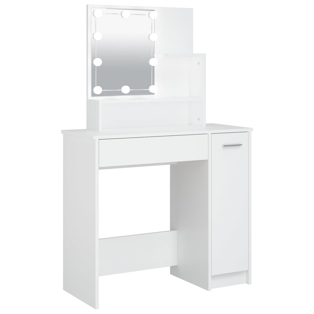 Kaptafel Met Led-Verlichting 86,5X35X36 Cm Wit