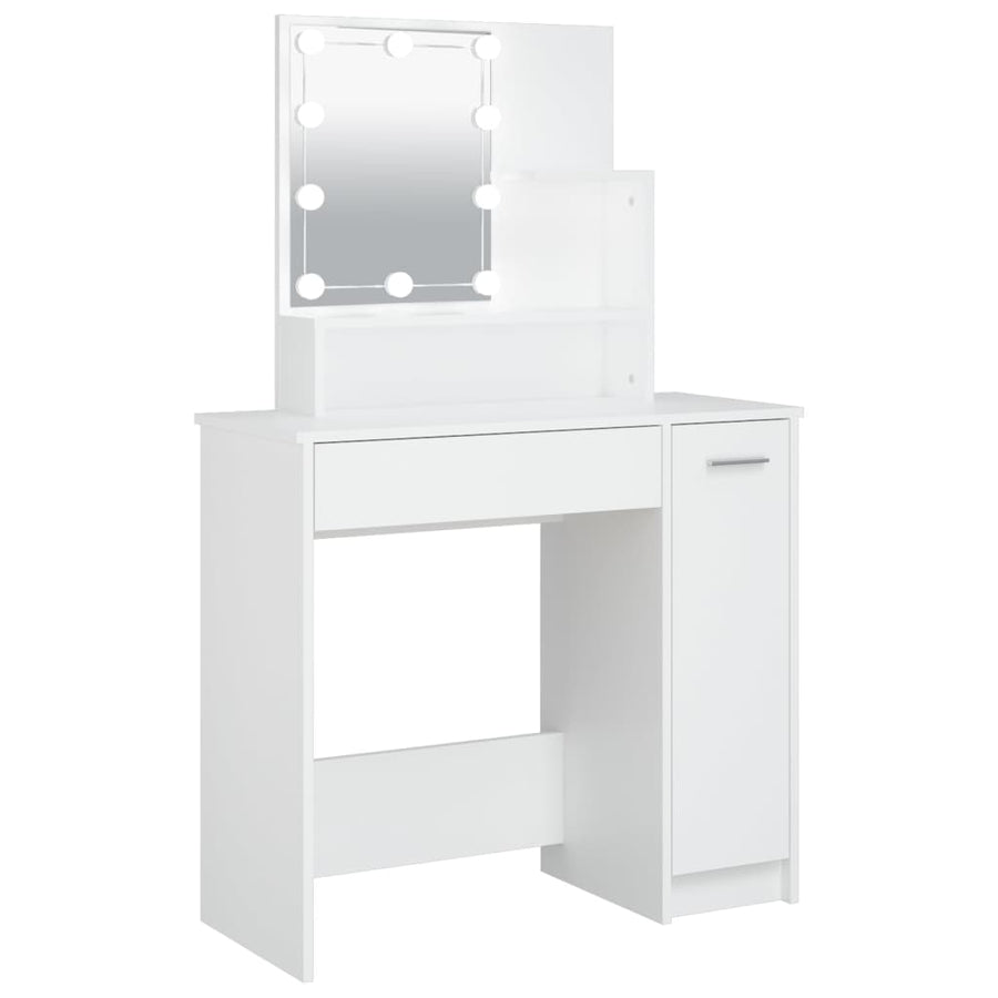 Kaptafel Met Led-Verlichting 86,5X35X36 Cm Wit
