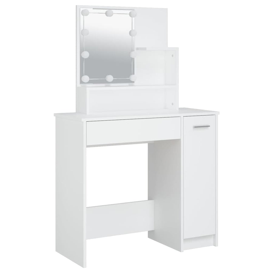 Kaptafel Met Led-Verlichting 86,5X35X36 Cm Wit